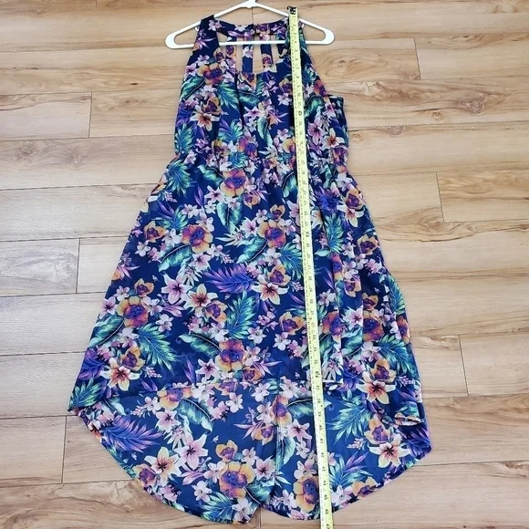 G:21 women flowy dress floral pattern size Large Asymmetrical Dress L - Picture 11 of 13
